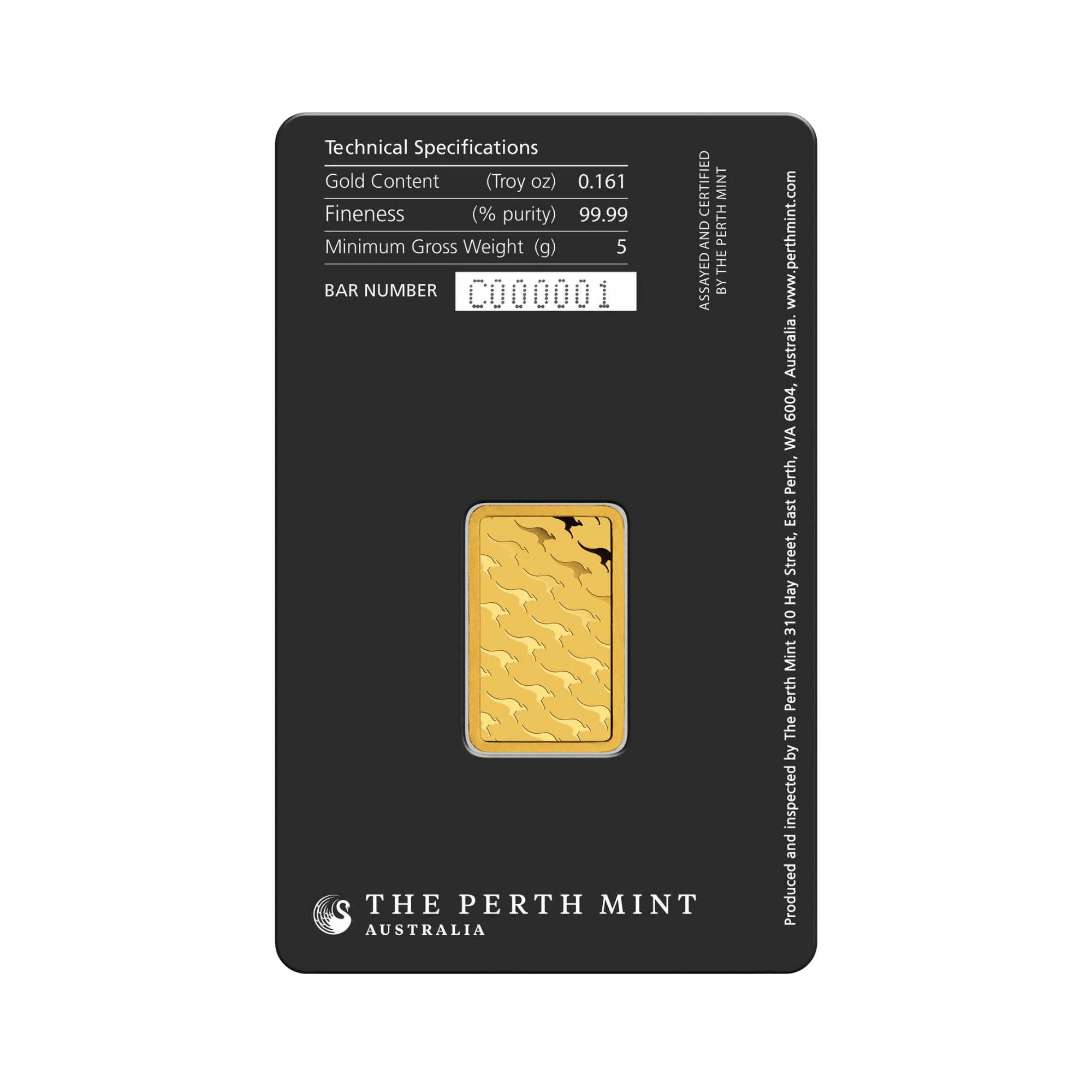 Perth Mint 5g Gold Bar back